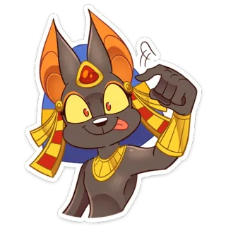 😛 8d70c625 Anubis, Egipski, Kreskówka, Naklejka, Antropomorficzny, Szakal telegram sticker