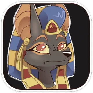 🙁 96b300a7 Anubis anubis, egipski, bóstwo, szakal, bóg, mitologia telegram sticker