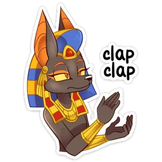 👏 a17cd5fa clap clap anubis, pies, egipski, klask telegram sticker