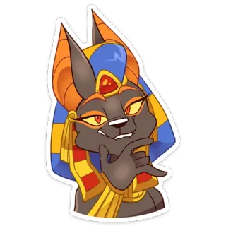 🤔 b3f1eebc Anubis, Egipski, Bóg, Antropomorficzny, Kreskówka, Szakal, Bóstwo telegram sticker