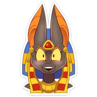 😳 c09a8c00 naklejka, kreskówka, zwierzę, egipski, anubis telegram sticker