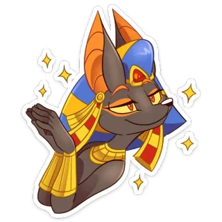 🤩 e5066044 Anubis Anubis, Egipski, Bóg, Szakal, Antropomorficzny, Kreskówka telegram sticker