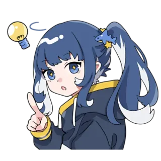 🖤 0be2f53e 动漫, 卡通, 想法, 女孩, 角色, 插图 telegram sticker