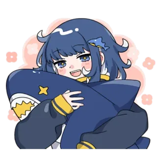 🖤 9bb95c0d 动漫, 女孩, 鲨鱼, 可爱, 贴纸, 卡哇伊 telegram sticker
