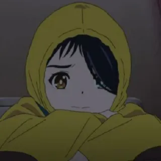 🧚‍♀ 07d73c4a Ai Ohto Wonder Egg Priority anime, cute, girl, yellow hoodie, Ai Ohto, Wonder Egg Priority telegram sticker