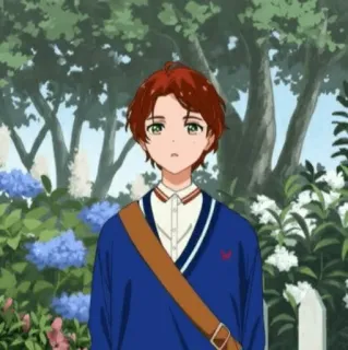 🧚‍♀ 3801b503 anime, boy, garden, cute, cartoon telegram sticker