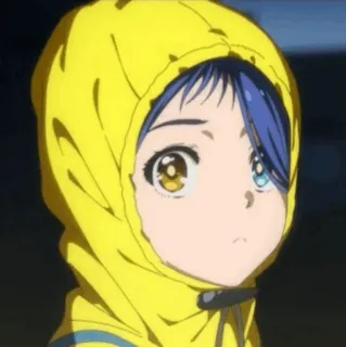 🧚‍♀ 814f7745 Wonder Egg Priority anime, girl, yellow hoodie, anime girl, character, wonder egg priority telegram sticker