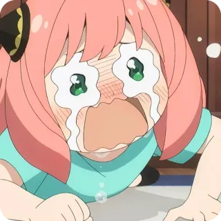 🙂 16be20bd Anya Forger Spy x Family Anya, Spy x Family, anime, huilen, verdrietig, meisje whatsapp sticker