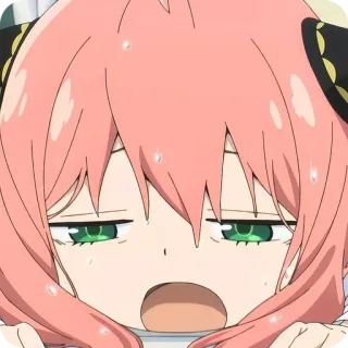 🙂 7f3f7e1a Anya Forger Spy x Family Anime, Personage, Grappig, Uitdrukking, Schattig, Reactie whatsapp sticker