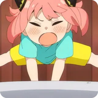 🙂 9ea54bd0 Anya Forger Spy × Family Anime, Spy x Family, Anya Forger, Leuk, Grappig, Cartoon whatsapp sticker