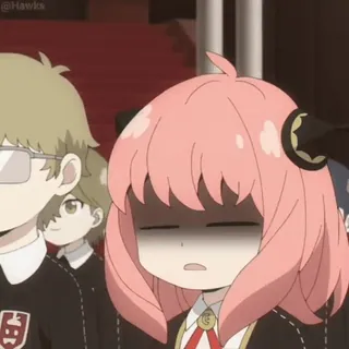 ⭐ 73b76ff6 Anya Spy x Family anime, chica, expresión, frustrada, decepcionada telegram sticker