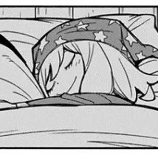 🥜 8e85ab4a slapen, anime, manga, meisje, bed, sterren telegram sticker