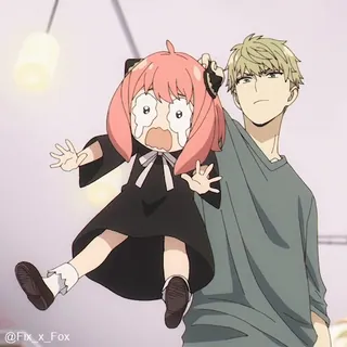 😭 75d51895 Anya Forger Spy x Family 애니메이션, 울음, 웃긴, 가족, 포저 telegram sticker