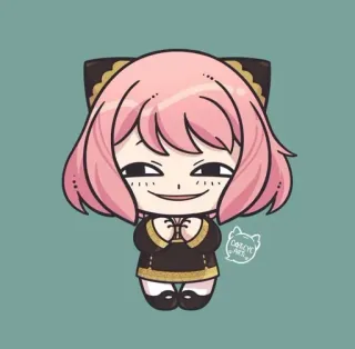 😊 2742a3bc Anya Forger Spy x Family anya forger, spy x family, anime, słodkie, naklejka, kreskówka, fanart telegram sticker