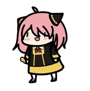 😀 7c7376ee Anya Forger Spy x Family Anya Forger, Spy x Family, anime, kreskówka, uroczy, naklejka telegram sticker