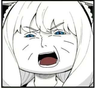 😭 def8b696 Anya Forger Spy × Family Anya Forger, Spy × Family, Anime, Manga, Zła, Wyraz twarzy telegram sticker