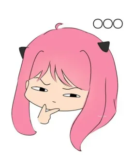 🧐 e3fddb84 Anya Spy x Family Anime, Spy x Family, Anya, Kreskówka, Myśleć, Słodkie telegram sticker