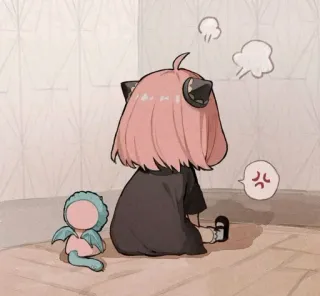 😠 e56858e1 Anya Forger Spy × Family Anime, Postać, Zły/Zła, Kawaii, Spy x Family, Anya Forger telegram sticker