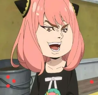 😆 fc09f62b Anya Forger Spy x Family Anime, Anya Forger, Spy x Family, Kreskówka, Meme, Śmieszne telegram sticker