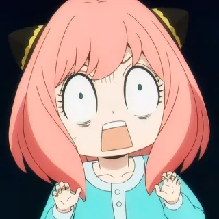 🙂 1044d6cc Anya Forger Spy x Family Аниме, Мультфильм, Девушка, В шоке, Испугана, Аня, Spy x Family telegram sticker