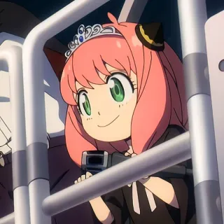 🙂 5be6c352 Anya Forger Spy x Family Аниме, Девочка, Spy x Family, Аня Форджер, Милая, Принцесса, Тиара telegram sticker