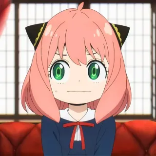 🙂 7d201fad Anya Forger Spy x Family аниме, персонаж, розовые волосы, девушка, милый telegram sticker