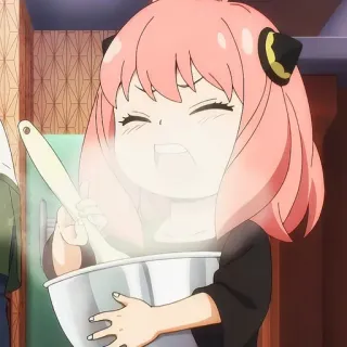 🙂 967b4e49 Anya Forger Spy x Family Аниме, Готовка, Милый, Девушка, Персонаж, Мультфильм telegram sticker