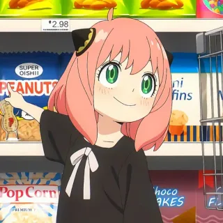 🙂 ba916f2d Anya Forger Spy x Family Аниме, Аня, Spy x Family, милый, девочка, персонаж telegram sticker