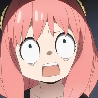 🙂 c45e1065 Anya Forger Spy x Family Аниме, Мультфильм, Девочка, В шоке, Аня, Семья шпиона, Смешные telegram sticker