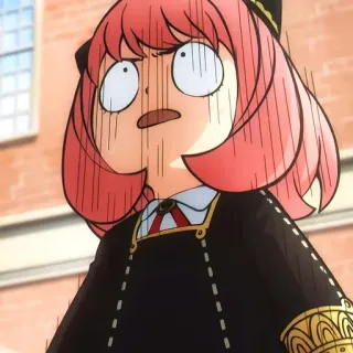 🙂 eabb869d Anya Forger Spy x Family аниме, Аня Форджер, Семья шпиона, реакция, в шоке, обеспокоенный, испуганный telegram sticker