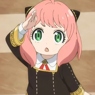 🙂 f1365b71 Anya Forger Spy x Family Аниме, Семья шпиона, Аня Форджер, Приветствие, Персонаж, Милый telegram sticker