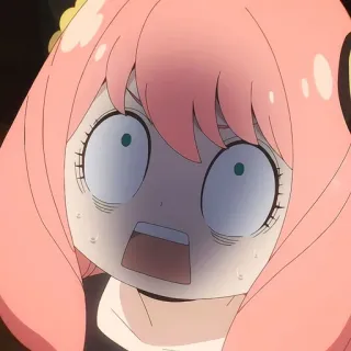 🙂 f5259f41 Anya Forger Spy x Family Аниме, Spy x Family, Аня Форджер, Выражение лица, Шок, Мультфильм, Фанатское творчество telegram sticker