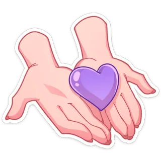 💜 947f865f cuore, mani, amore, viola, cura, dare telegram sticker