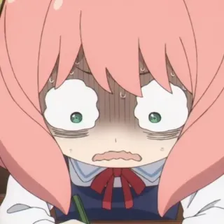 🥜 03981367 Anya Forger Spy x Family Anime, Ekspresi, Terkejut, Lucu, Kartun, Gadis anime telegram sticker