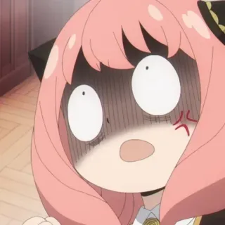 🥜 1c491de6 Anya Forger Spy x Family Anime, Gadis, Terkejut, Marah, Anya Forger, Spy x Family, Ekspresi telegram sticker