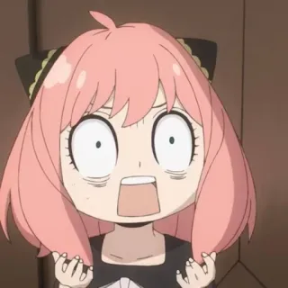 🥜 2d9cec17 Anya Spy x Family anime, kartun, terkejut, terkejut, reaksi, Anya, Spy x Family telegram sticker