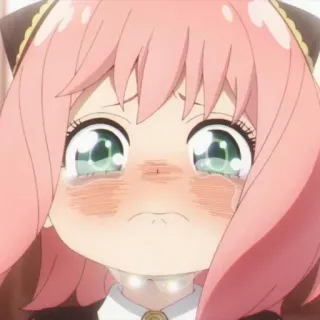 🥜 3152ac99 Anya Forger Spy x Family Anime, Menangis, Sedih, Anya, Spy x Family, Kartun telegram sticker