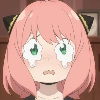 🥜 ff961868 Anya Forger Spy × Family anime, kartun, menangis, kesal, sedih, perempuan, Anya, Spy x Family telegram sticker