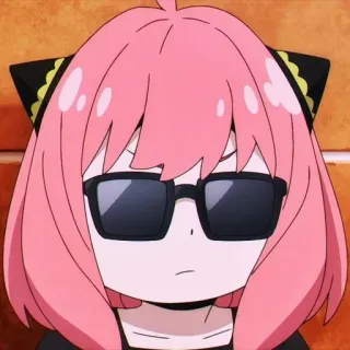 🌺 79c0e123 Anya Forger Spy x Family Anime, Spy x Family, Anya Forger, Desenho animado, Óculos de sol telegram sticker