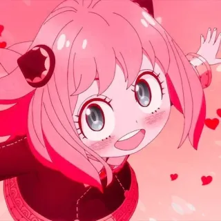 🌺 b8f595f7 Anya Forger Spy x Family Anime, Mangá, Spy x Family, Anya Forger, Fofo, Corações, Kawaii telegram sticker