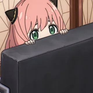 🎟 0ab7390d Anya Forger Spy x Family 动漫, 女孩, 可爱, 看, 间谍过家家, 阿尼亚·福杰 whatsapp sticker