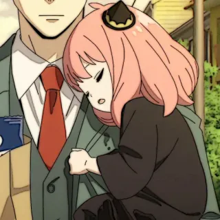 🎟 679a6e8c Anya Forger Spy x Family 动漫, 间谍过家家, 阿尼亚·福杰, 可爱, 困, 父亲, 孩子 whatsapp sticker