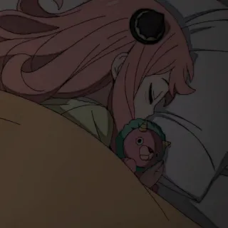 🎟 c02a7aa2 Anya Spy x Family 动漫, 睡眠, 睡觉, 宁静, 枕头 whatsapp sticker