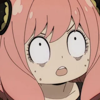 🎟 e0b5c718 Anya Forger Spy x Family 动漫, 间谍过家家, 阿尼亚·福杰, 可爱, 搞笑, 震惊, 粉色头发 whatsapp sticker