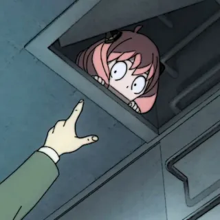 🎟 f843d08f Anya Forger Spy × Family 动漫, 间谍过家家, 阿尼亚, 福杰, 指, 搞笑, 角色 whatsapp sticker