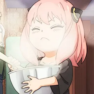 🧸 798cd383 Anya Forger Spy × Family Anya Forger, anime, Spy × Family, cartoon, girl, cute, cooking telegram sticker
