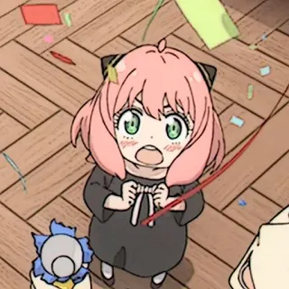 🧸 7a650001 Anya Forger Spy x Family Anya Forger, Spy x Family, anime, cute, celebration, pink hair, kawaii telegram sticker