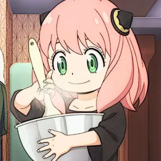 🧸 aa9c8da4 Anya Forger Spy × Family anime, cute, girl, cooking, Anya, Spy Family, cartoon telegram sticker
