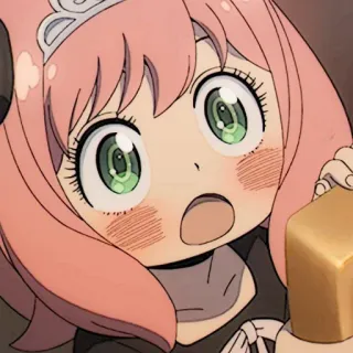 🧸 b7ce7344 Anya Forger Spy x Family anime, cartoon, character, girl, pink hair, Anya telegram sticker