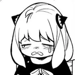 🥜 f32dc1aa Anya Forger Spy × Family anime, manga, Spy x Family, Anya Forger, sedih, menangis, fanart telegram sticker